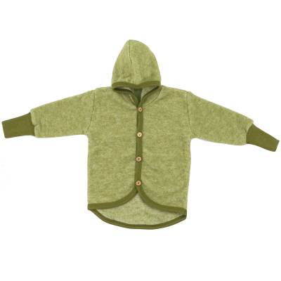 Cosilana Baby-Jacke mit Kapuze aus Woll-/Baumwollfleece - 74 / 80 111 Grün von Cosilana